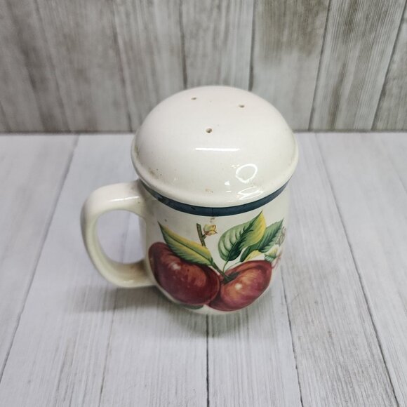 Casuals by China Pearl Single Shaker Red Apple Design with Handle 5'' Tall - Picture 3 of 6